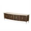 Michael Amini Villa Cherie Wood & Marble Media Cabinet in Hazelnut Brown