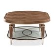 Michael Amini Villa Cherie Wood Oval Cocktail Table in Hazelnut Brown