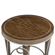 Michael Amini Villa Cherie Wood & Glass End Table in Hazelnut Brown
