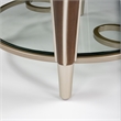Michael Amini Villa Cherie Wood & Glass End Table in Hazelnut Brown