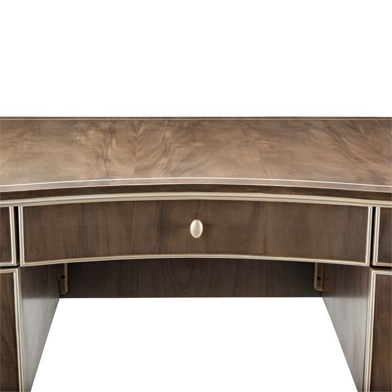Michael Amini Villa Cherie Transitional Wood Desk in Hazelnut Brown