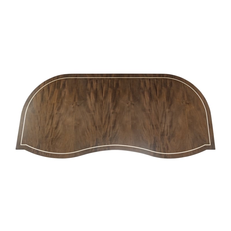 Michael Amini Villa Cherie Transitional Wood Desk in Hazelnut Brown