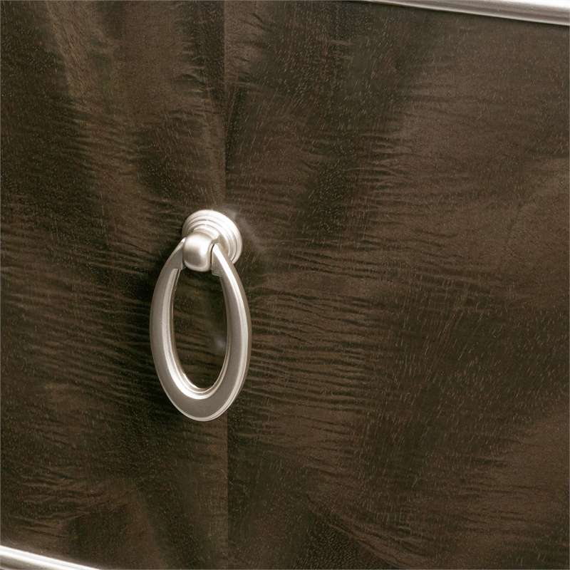 Michael Amini Vill Cherie Wood Display Cabinet in Hazelnut Brown