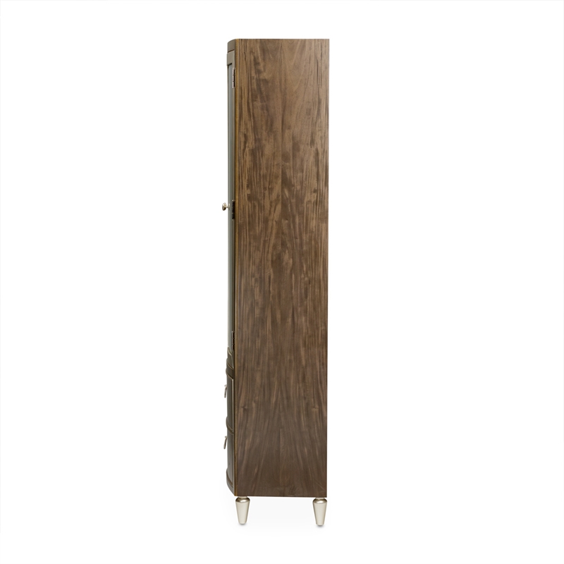 Michael Amini Vill Cherie Wood Display Cabinet in Hazelnut Brown