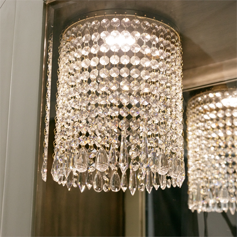 Michael Amini Vill Cherie Wood Display Cabinet in Hazelnut Brown