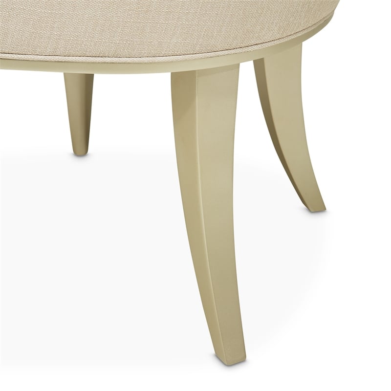 Michael Amini Villa Cherie Fabric Desk Chair in Pearl Ivory/Chardonnay
