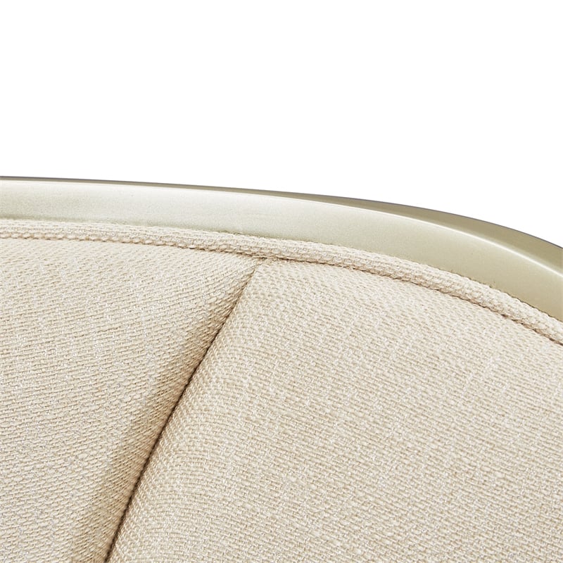 Michael Amini Villa Cherie Fabric Desk Chair in Pearl Ivory/Chardonnay