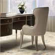 Michael Amini Villa Cherie Fabric Desk Chair in Pearl Ivory/Chardonnay