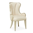 Michael Amini Villa Cherie Fabric Desk Chair in Pearl Ivory/Chardonnay