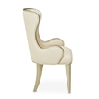 Michael Amini Villa Cherie Fabric Desk Chair in Pearl Ivory/Chardonnay