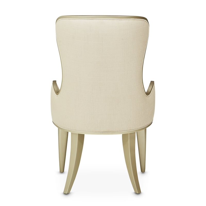 Michael Amini Villa Cherie Fabric Desk Chair in Pearl Ivory/Chardonnay