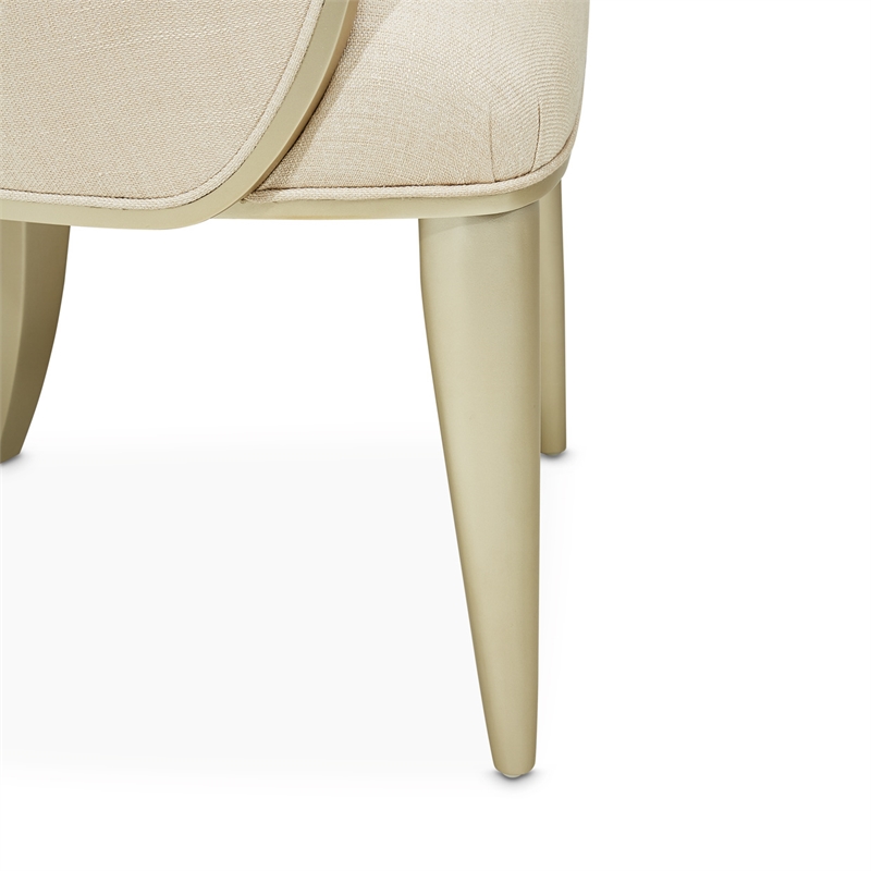 Michael Amini Villa Cherie Fabric Desk Chair in Pearl Ivory/Chardonnay