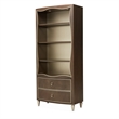 Michael Amini Villa Cherie Wood Bookcase with 2 Drawers in Hazelnut Brown