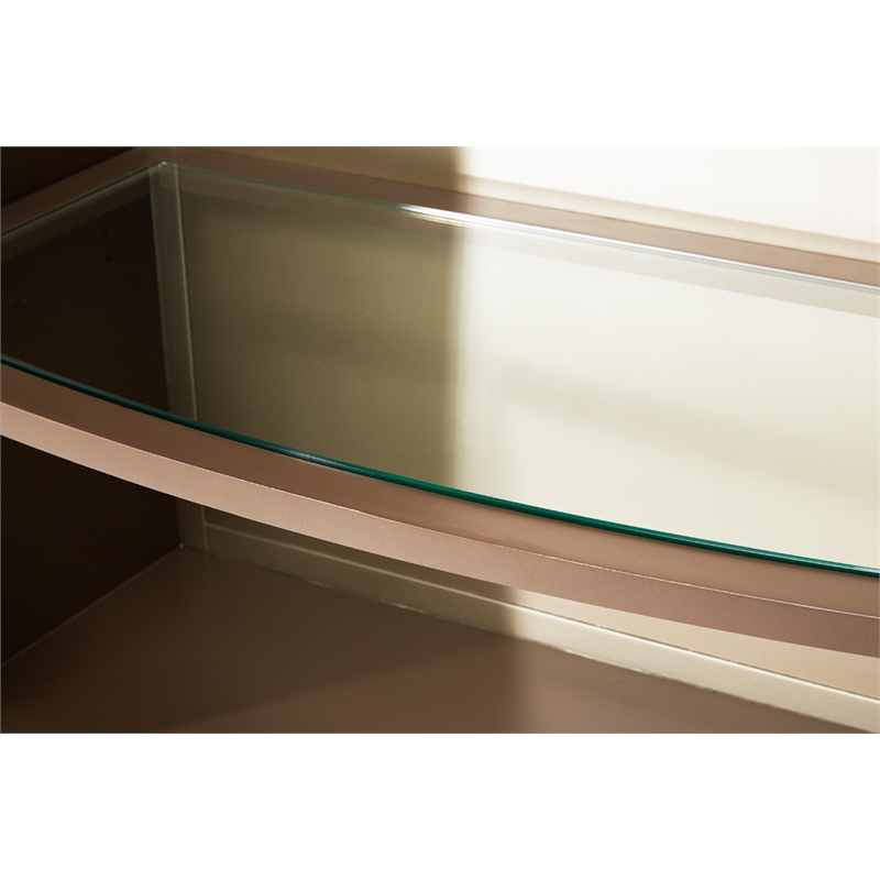 Michael Amini Villa Cherie Wood Bookcase with 2 Drawers in Hazelnut Brown