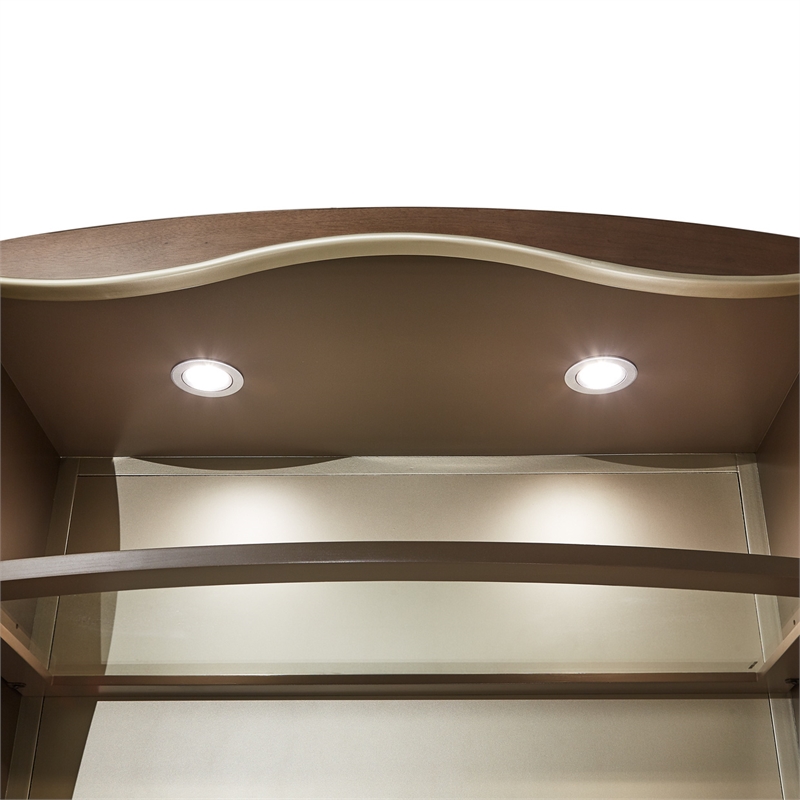 Michael Amini Villa Cherie Wood Bookcase with 2 Drawers in Hazelnut Brown
