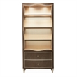 Michael Amini Villa Cherie Wood Bookcase with 2 Drawers in Hazelnut Brown