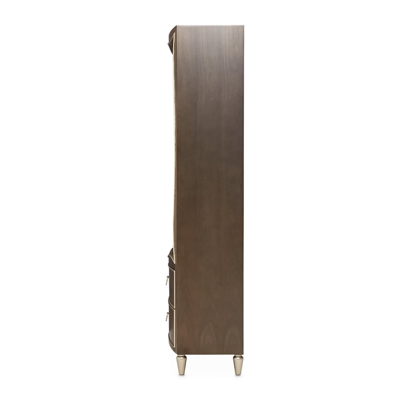 Michael Amini Villa Cherie Wood Bookcase with 2 Drawers in Hazelnut Brown