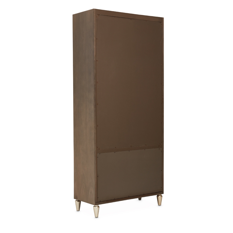 Michael Amini Villa Cherie Wood Bookcase with 2 Drawers in Hazelnut Brown