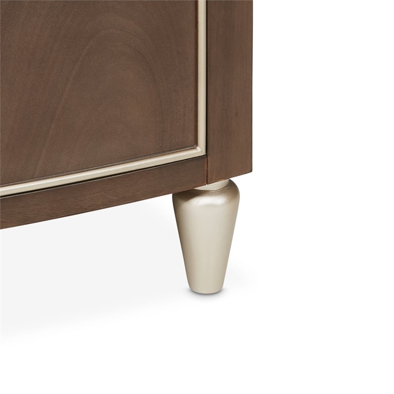 Michael Amini Villa Cherie Wood Bookcase with 2 Drawers in Hazelnut Brown