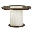 Michael Amini Paris Chic Round Wood & Marble Dining Table in Porcelain/Espresso