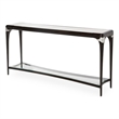 Michael Amini Paris Chic Wood & Marble Console Table in Espresso