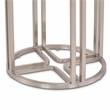 Michael Amini Lanterna Stainless Steel & Glass Chairside Table in Silver Mist