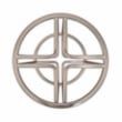 Michael Amini Lanterna Stainless Steel & Glass Chairside Table in Silver Mist