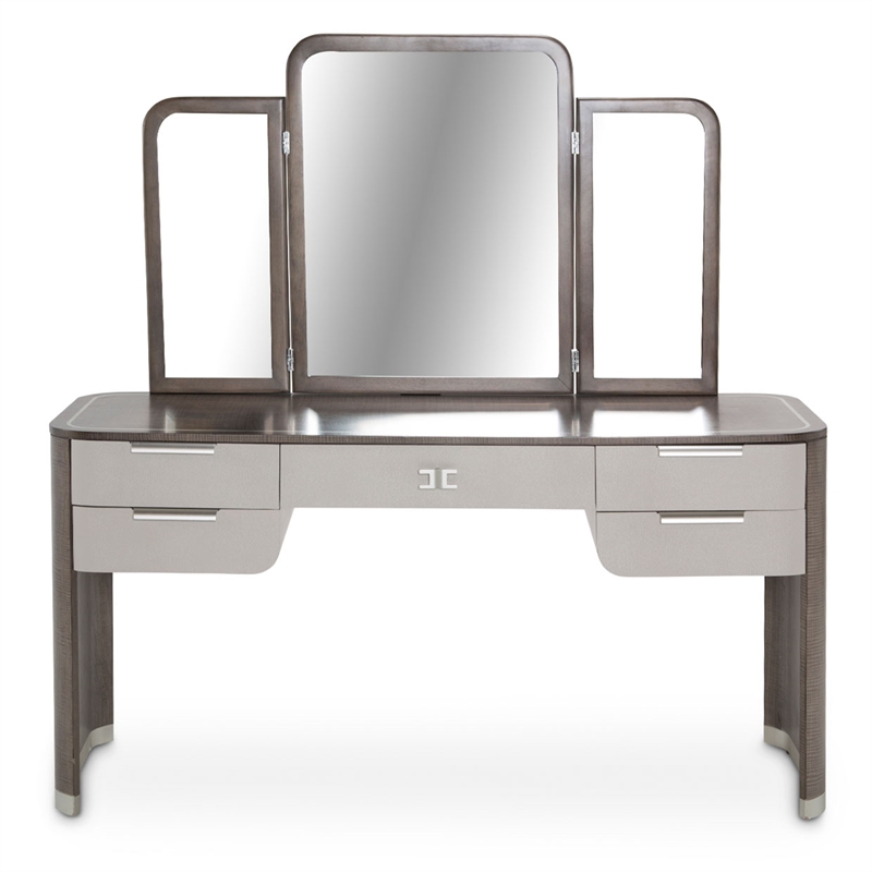 Michael Amini Roxbury Park Wood Vanity with Mirror in Slate Ash