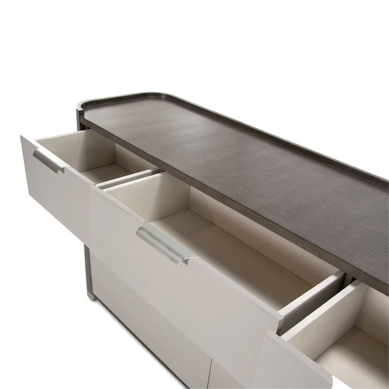 Michael Amini Roxbury Park Wood Dresser with Mirror Set in Slate Ash