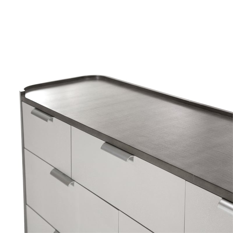 Michael Amini Roxbury Park Wood Dresser with Mirror Set in Slate Ash