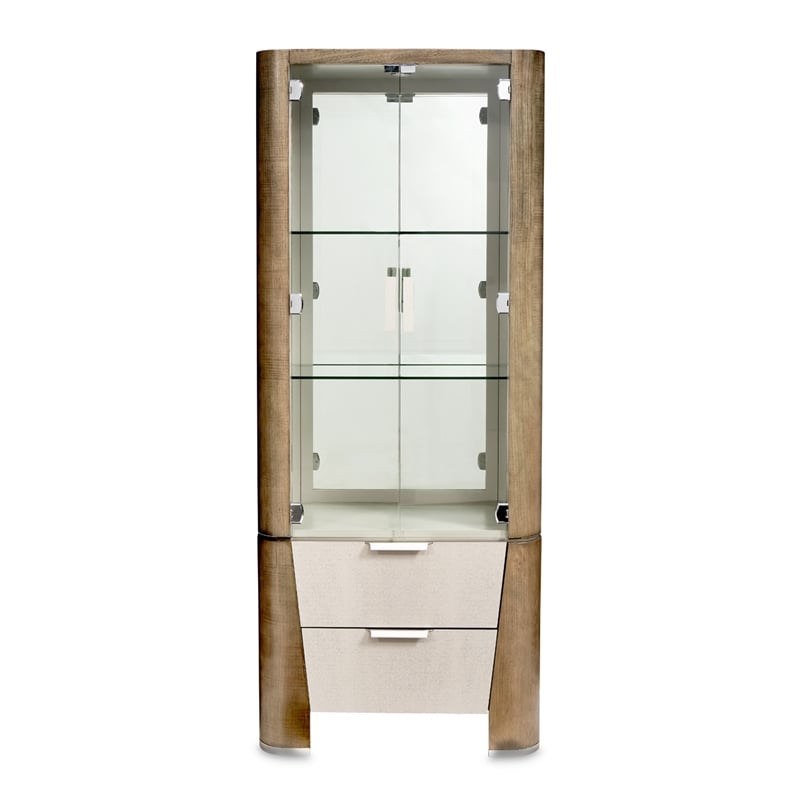 Michael Amini Roxbury Park Display Cabinet with LED Lighting - Slate Ash