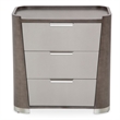 Michael Amini Roxbury Park Wood 3-Drawer Nightstand in Slate Ash