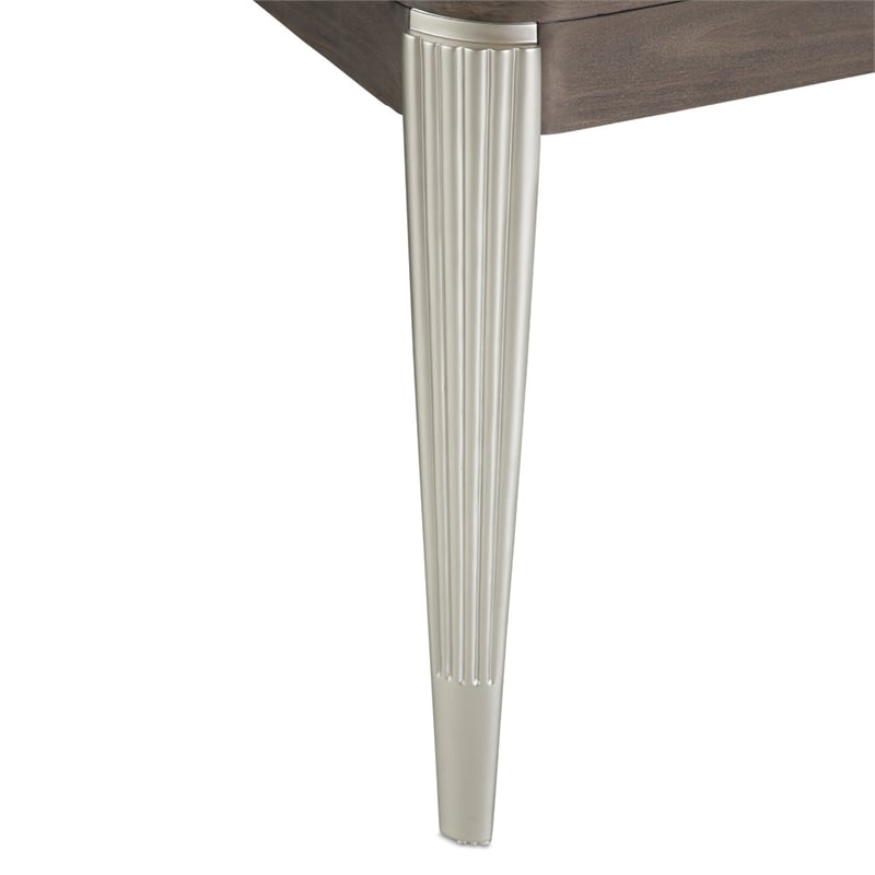 Michael Amini Roxbury Park Rectangular Wood Dining Table in Slate Ash
