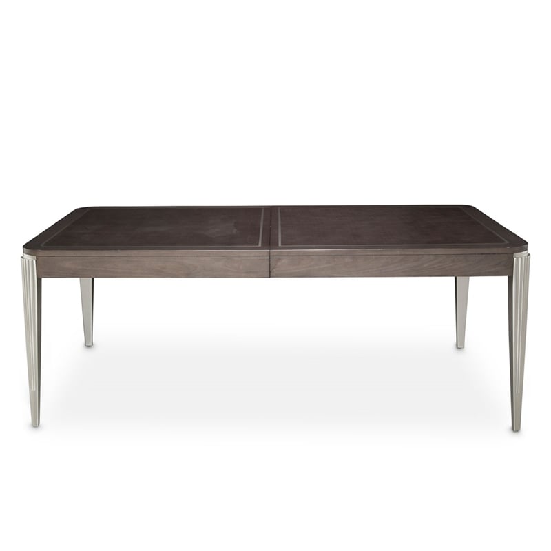 Michael Amini Roxbury Park Rectangular Wood Dining Table in Slate Ash