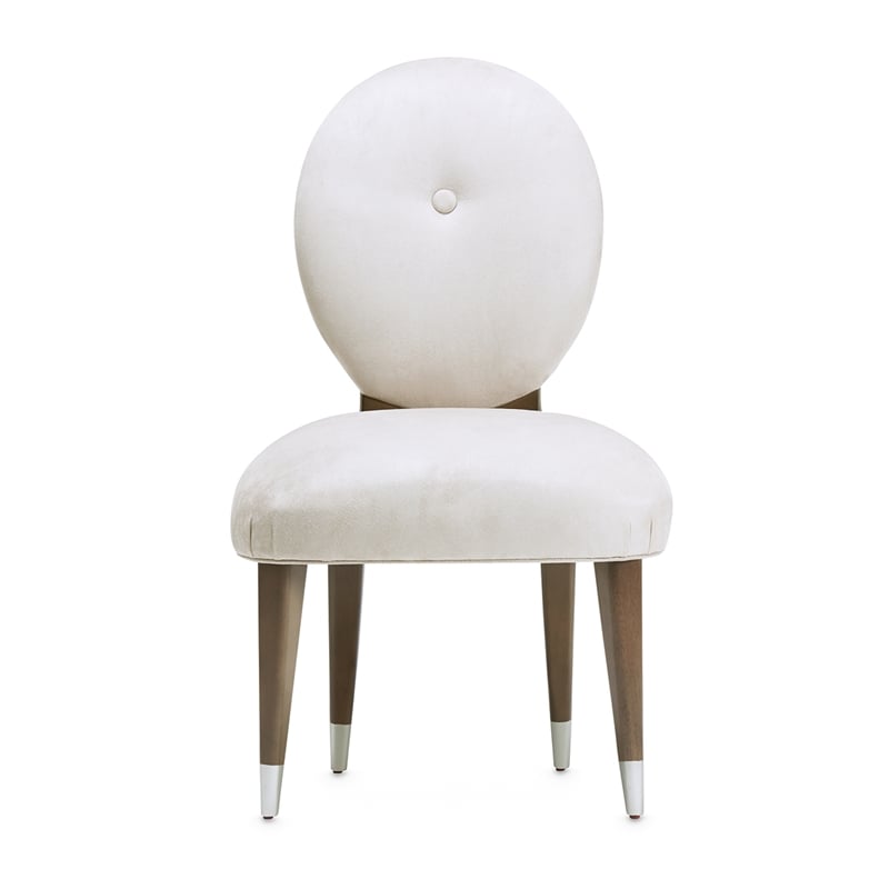 Michael Amini Roxbury Park Velvet Dining Side Chair in Slate Ash Set of 2