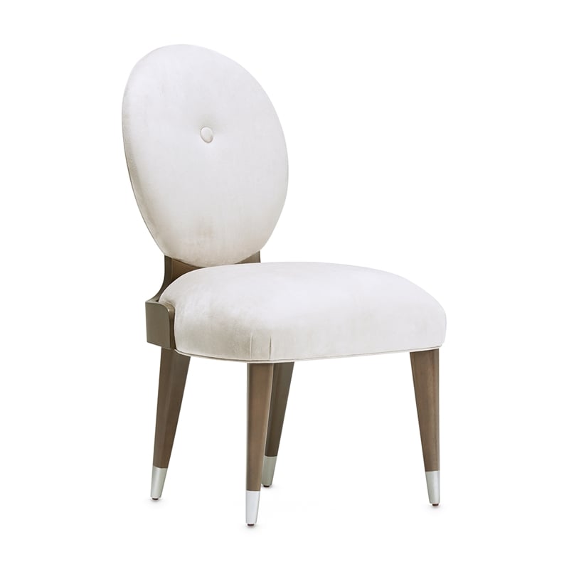 Michael Amini Roxbury Park Velvet Dining Side Chair in Slate Ash Set of 2