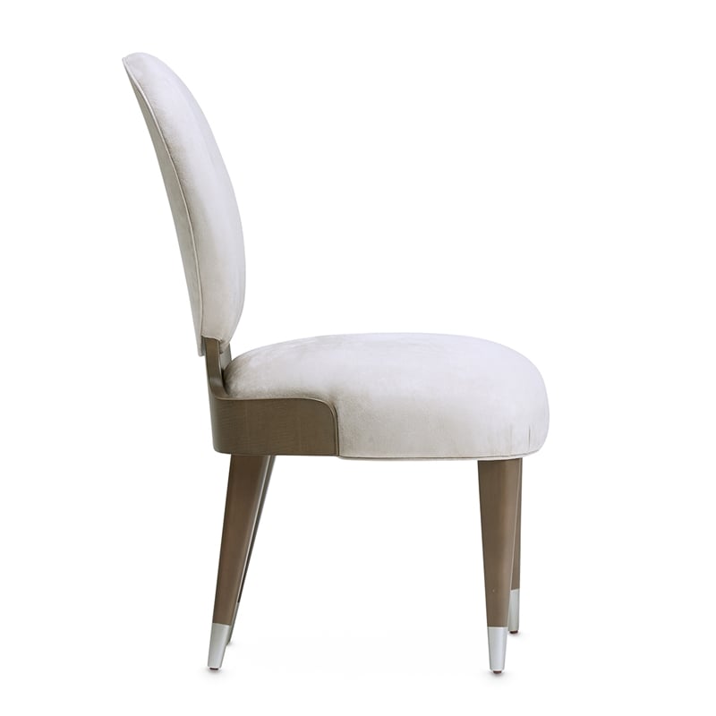 Michael Amini Roxbury Park Velvet Dining Side Chair in Slate Ash Set of 2