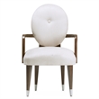 Michael Amini Roxbury Park Velvet Dining Arm Chair in Ash/Pale Gray Set of 2