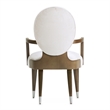 Michael Amini Roxbury Park Velvet Dining Arm Chair in Ash/Pale Gray Set of 2