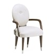 Michael Amini Roxbury Park Velvet Dining Arm Chair in Ash/Pale Gray Set of 2