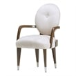 Michael Amini Roxbury Park Velvet Dining Arm Chair in Ash/Pale Gray Set of 2