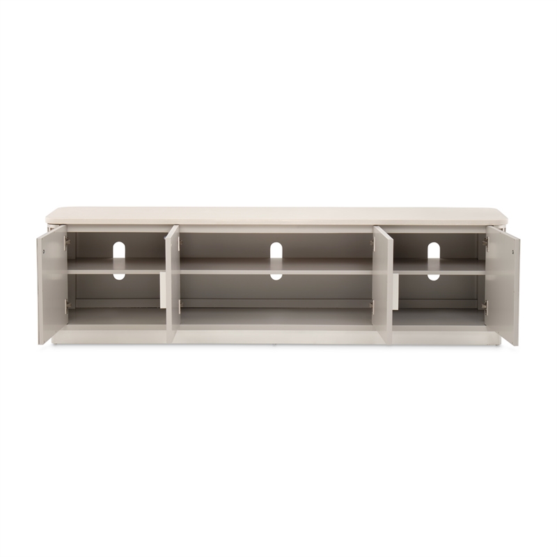 Michael Amini Roxbury Park Wood & Marble Media Cabinet in Slate Ash
