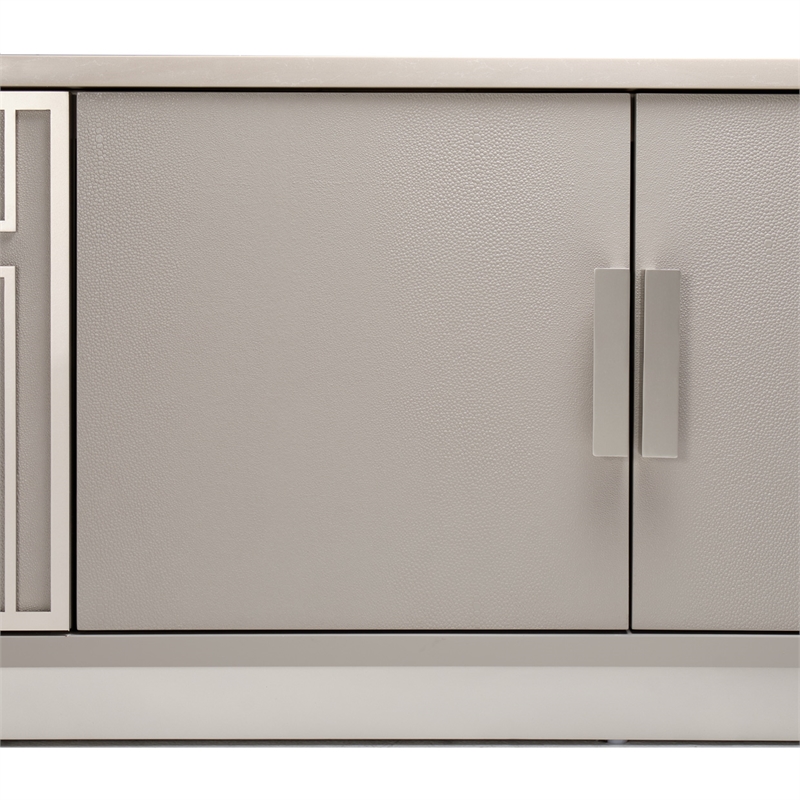 Michael Amini Roxbury Park Wood & Marble Media Cabinet in Slate Ash