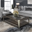 Michael Amini Roxbury Park Wood & Glass Cocktail Table in Slate Ash