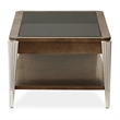 Michael Amini Roxbury Park Wood & Glass Cocktail Table in Slate Ash