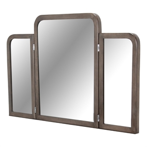 Michael Amini Roxbury Park Wood Vanity Mirror in Slate Ash Finish