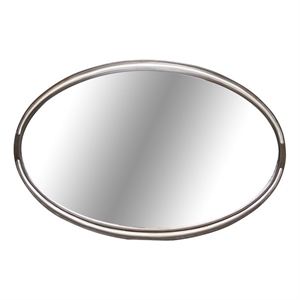 Michael Amini Roxbury Park Wood Wall Mirror in Slate Ash/Brushed Nickel