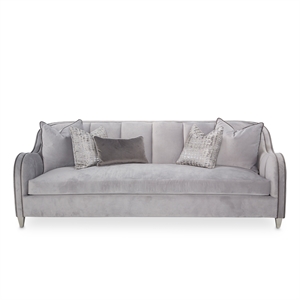 Michael Amini Roxbury Park 94&quotW Velvet Sofa in Steel Gray/Slate