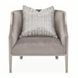 Michael Amini Roxbury Park Velvet & Stainless Steel Accent Chair in Gray Pearl