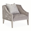 Michael Amini Roxbury Park Velvet & Stainless Steel Accent Chair in Gray Pearl